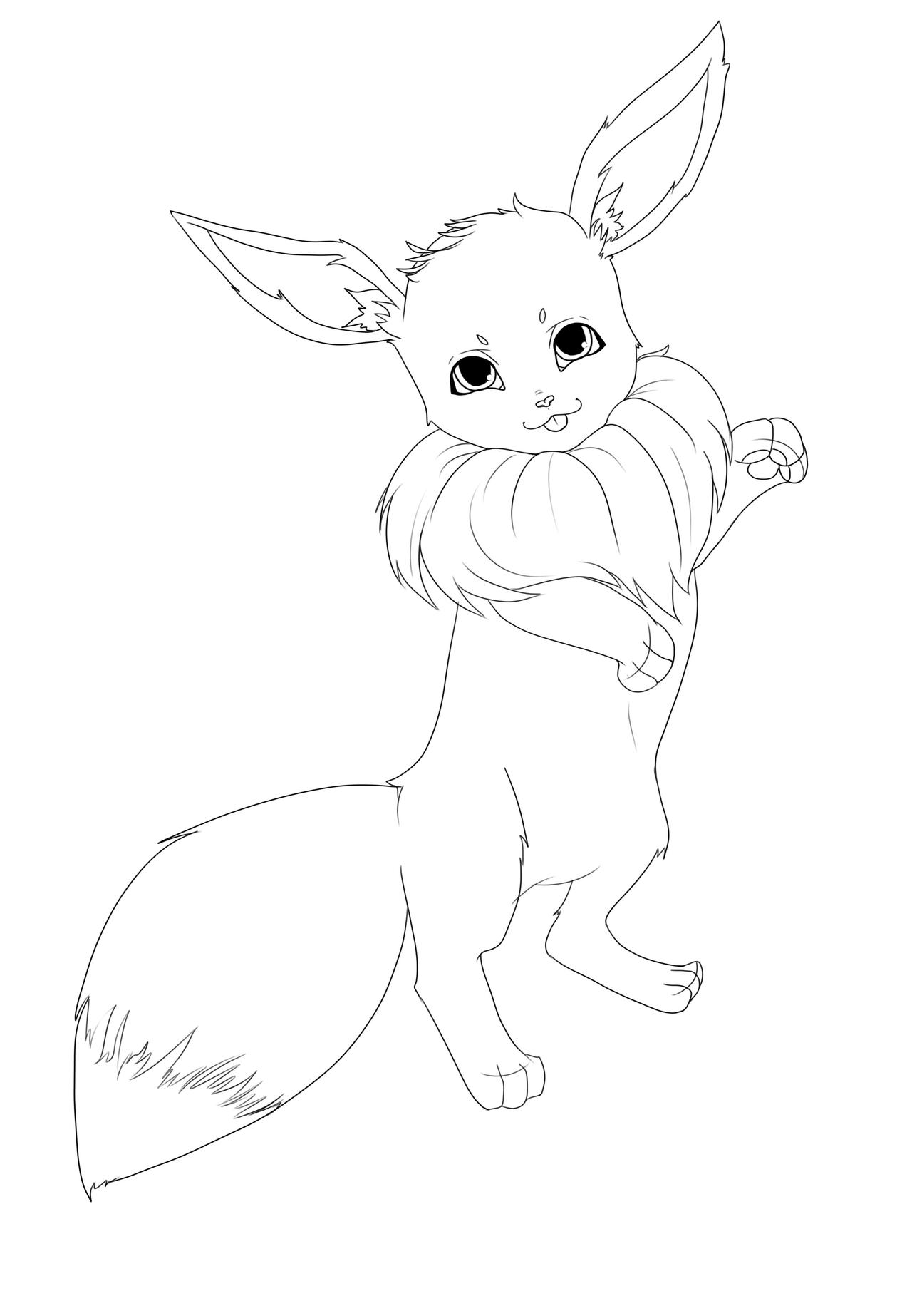 Eevee Lineart by Meeowy on DeviantArt