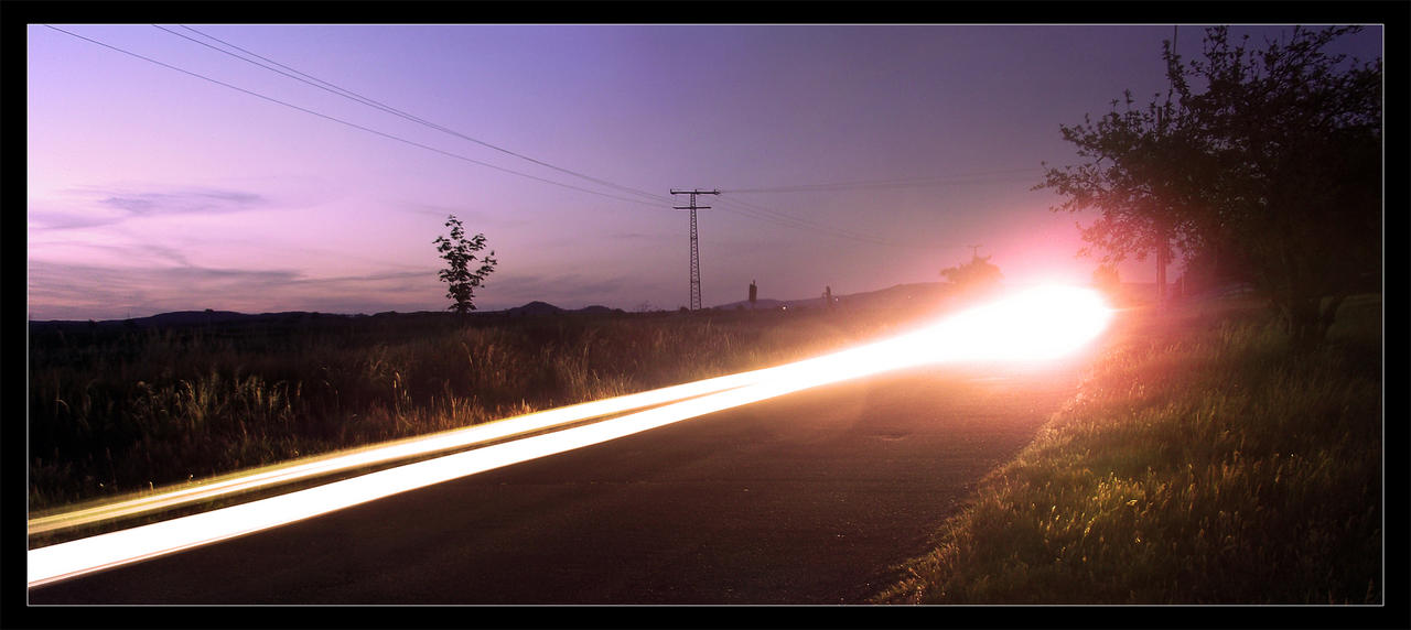 Beam of light in the night