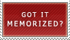 'Got it Memorized?' Stamp