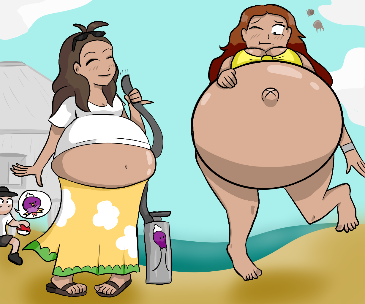 Sun moon mom and swimmer lady