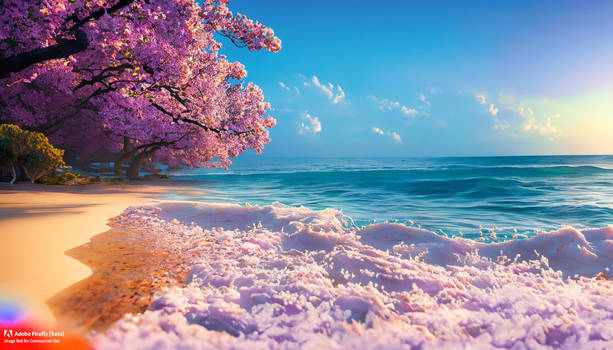 Cherry Blossom Beach (AI)