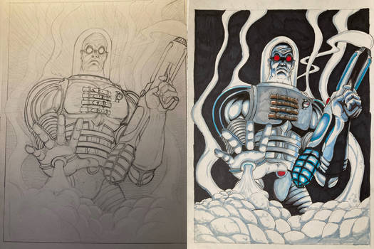 Mr Freeze process pencils to ink/marker
