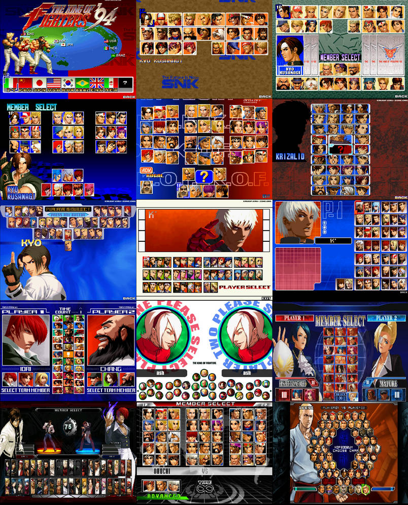 Kof Screen KOF Characters Select screen (Dream Teams) by lonerpx on DeviantArt