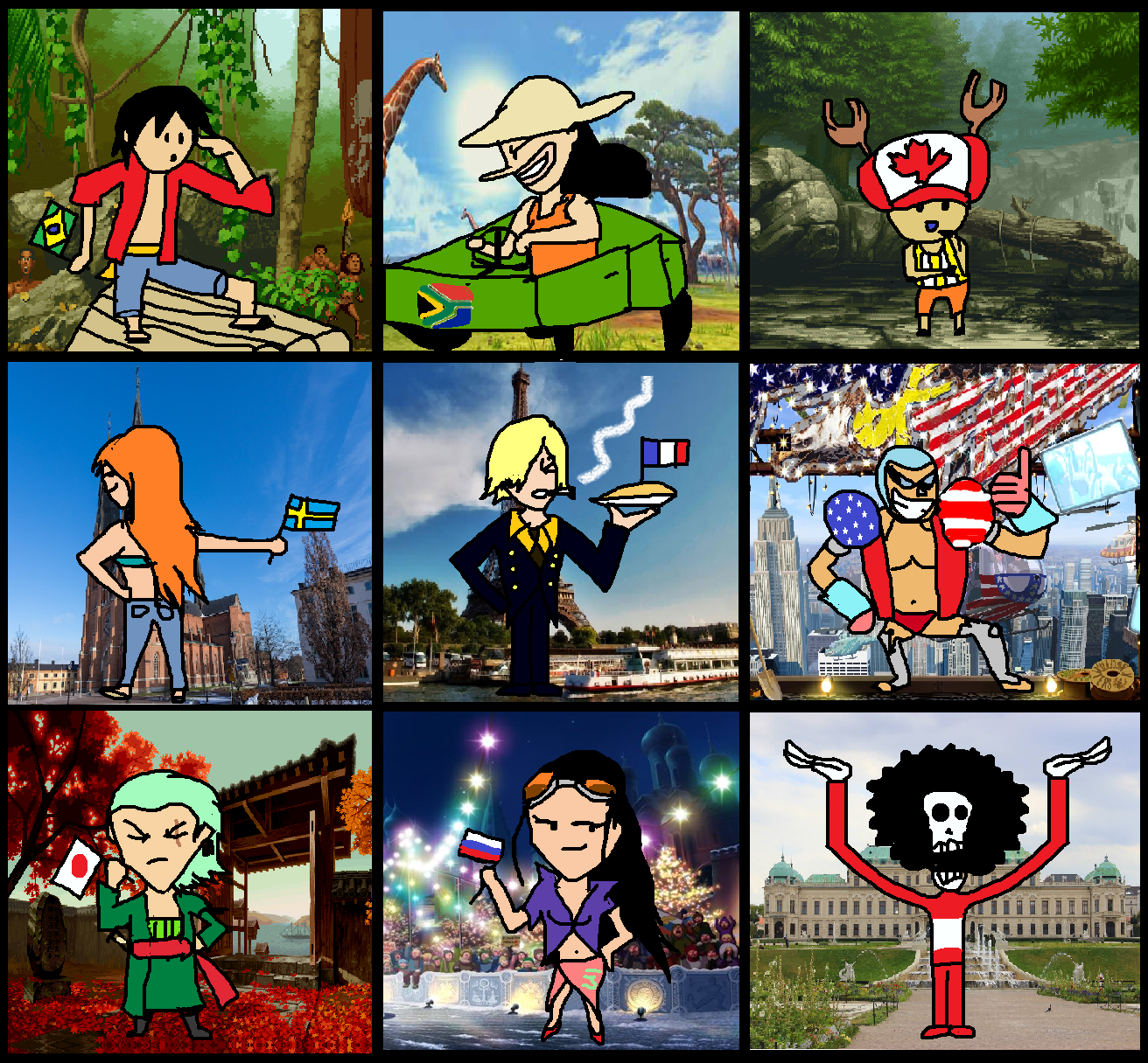 One Piece Cast Nationalities One Piece: Nationalities by lonerpx on DeviantArt
