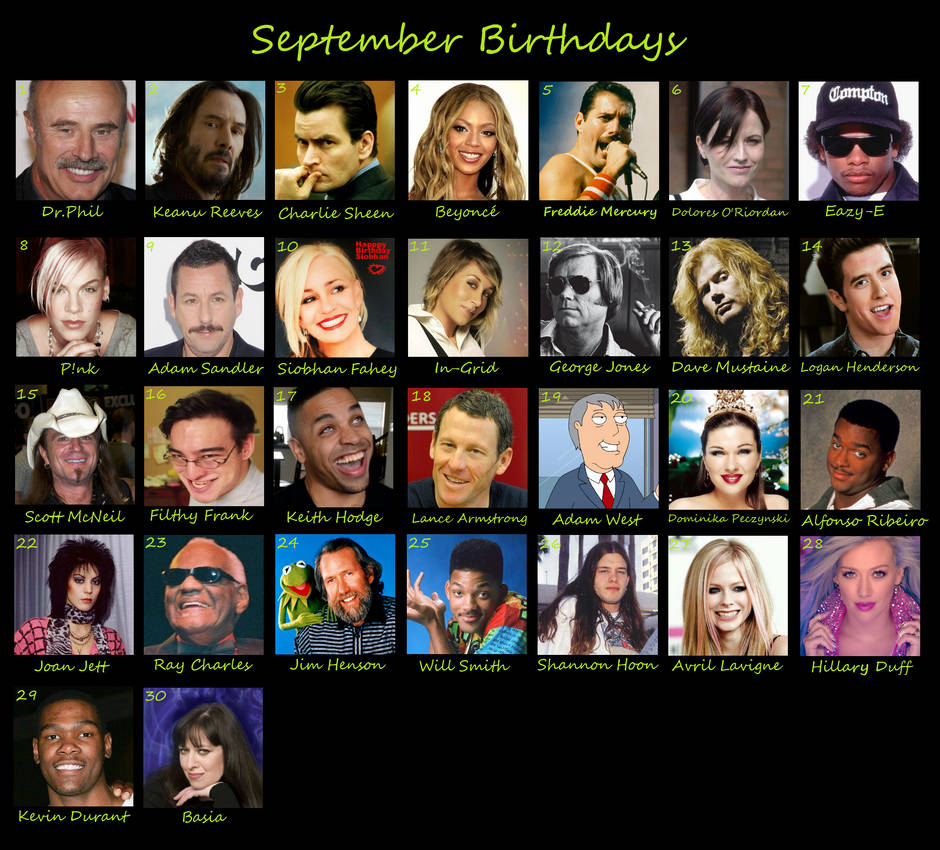 Celebrities Birthdays September By Lonerpx On Deviantart Celebrities Birthdays September By Lonerpx On Deviantart