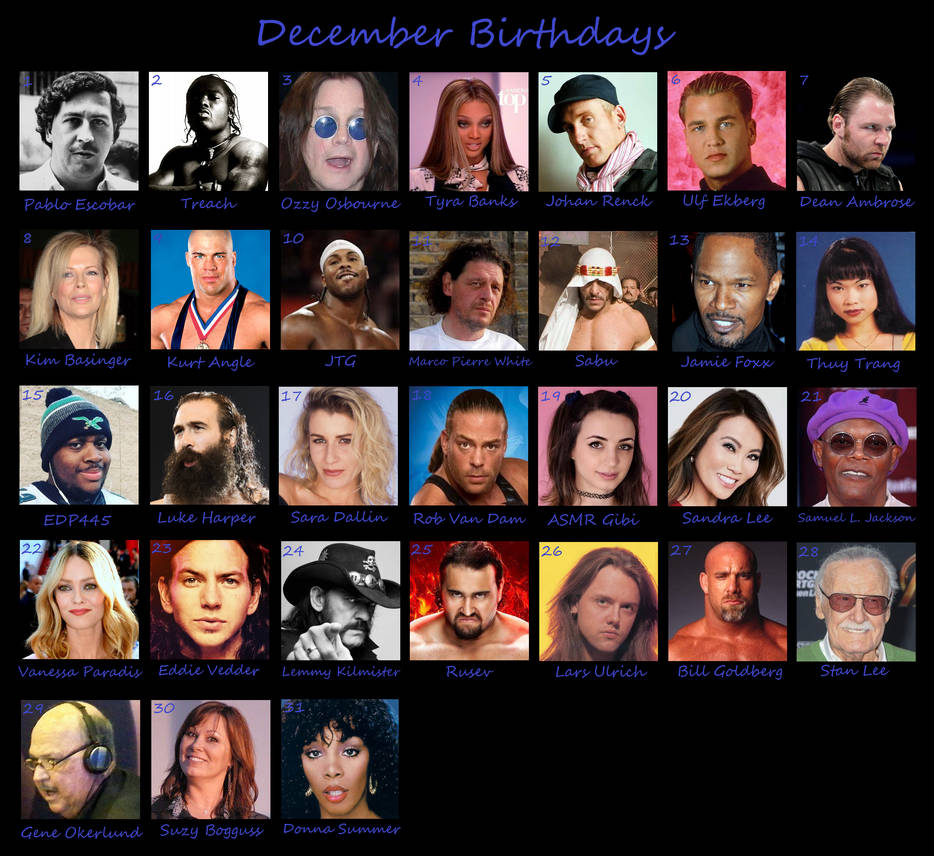 Celebrities Birthdays December By Lonerpx On Deviantart Celebrities Birthdays December By Lonerpx On Deviantart
