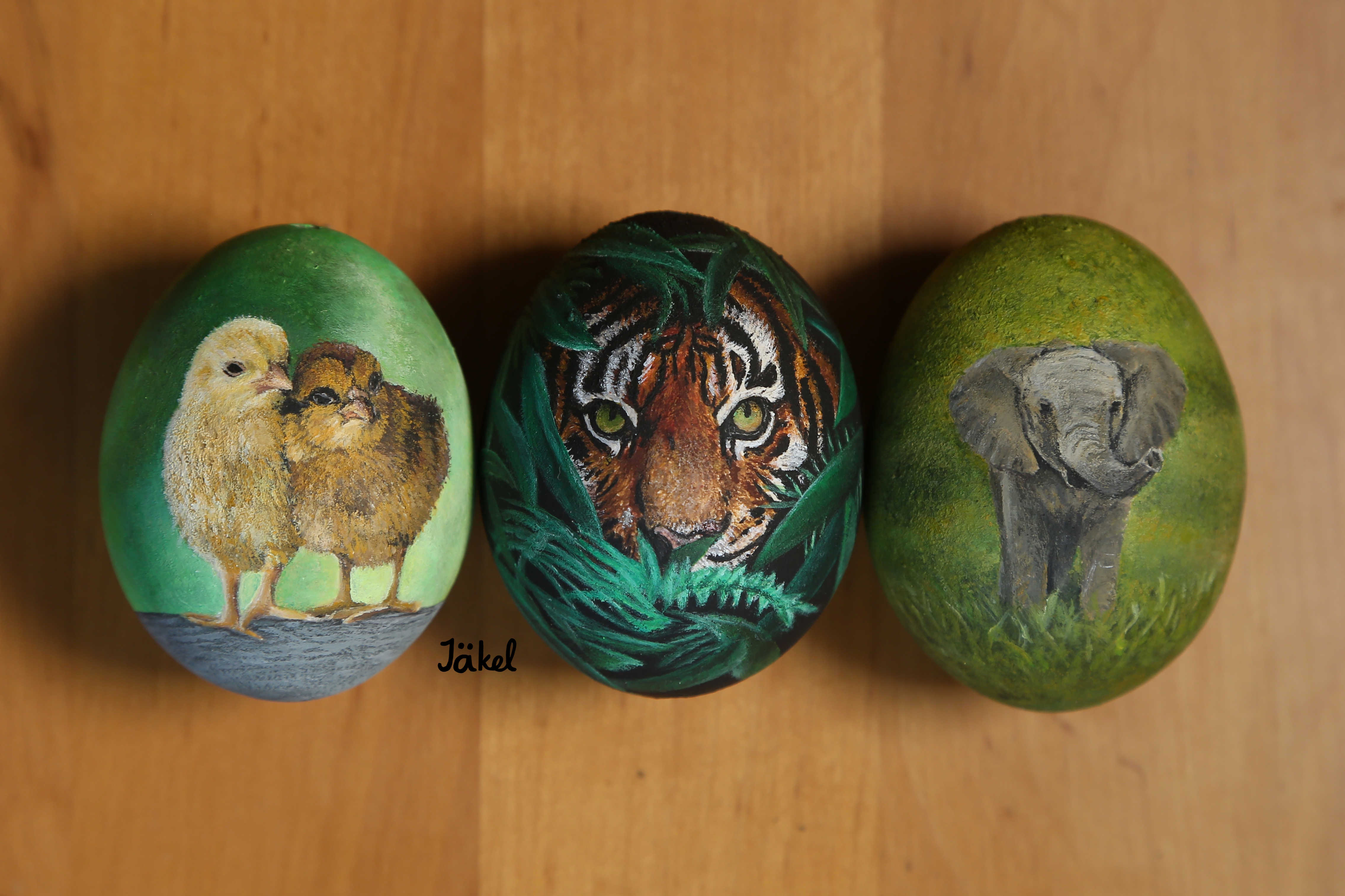 Acrylic wildlife easter eggs