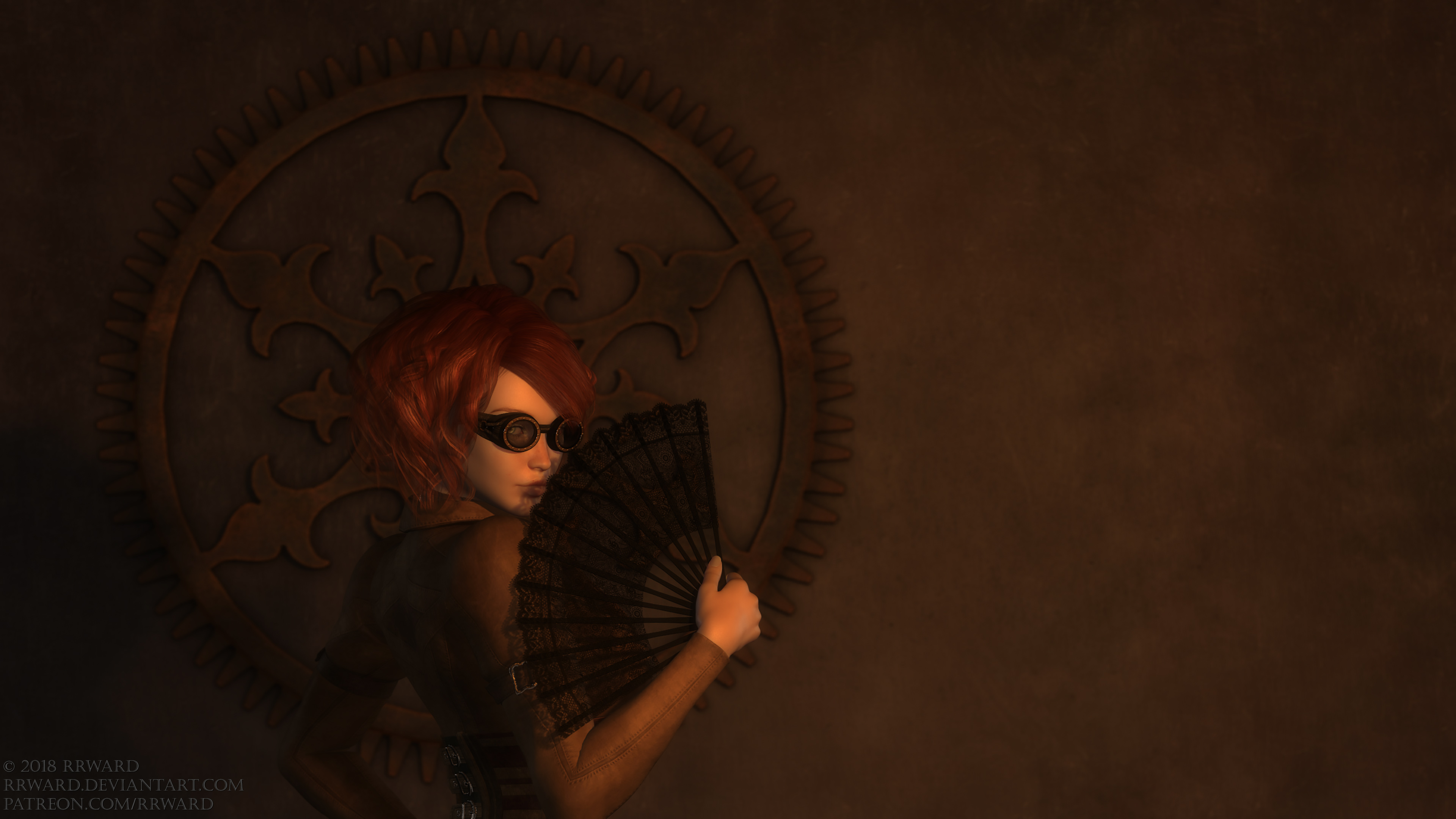 Lady With A Fan - 4K Wallpaper by rrward