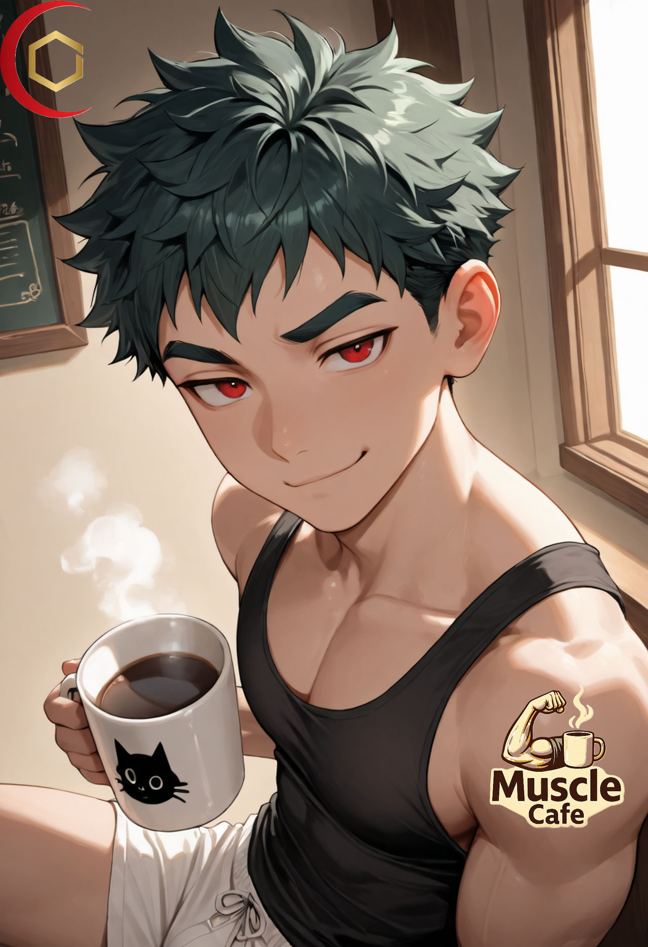 Cafe Rider Muscle Illustration - Muscle Cafe Ad - Xen by CuriousHexK on DeviantArt