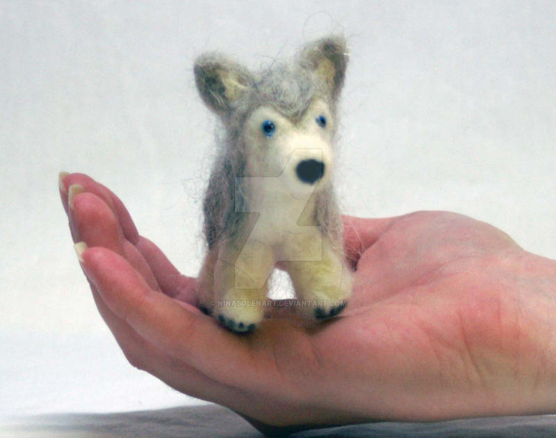 Needle Felted Husky Dog