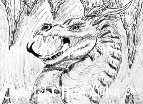 Pen and Ink Dragon ACEO 2