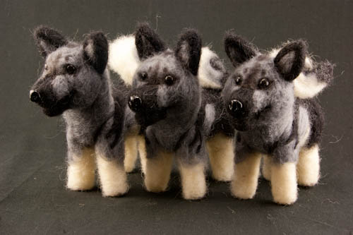 Needle Felted Elkhounds