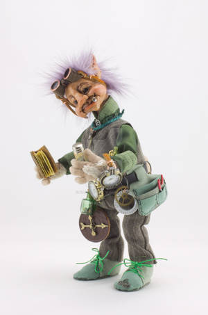 Gizmo Silversprocket The Watchmaker goblin doll by NinaBolenArt