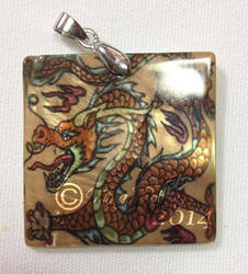 Chinese Dragon Mother of Pearl Pendant