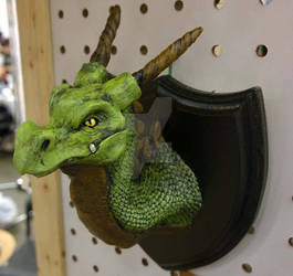 Taxidermy dragon head green