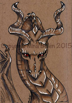 Dragon ACEO on toned paper #1