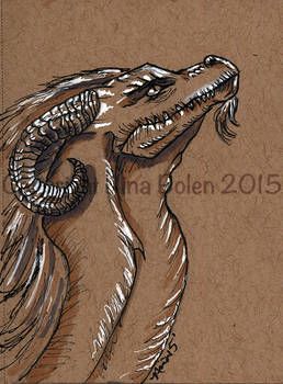 Dragon ACEO on toned paper #2