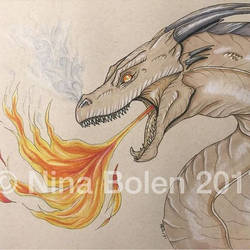 Dragon on toned paper