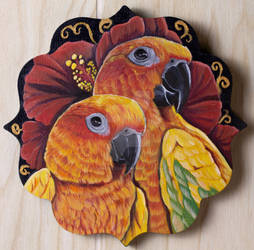 Sun Conure Oil Painting