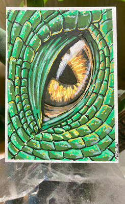 Green Dragon Eye ACEO