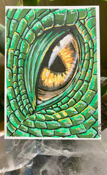 Green Dragon Eye ACEO