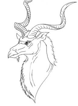 Kudu Dragon Line Art