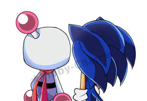 Sonic and shirobon behind pose 