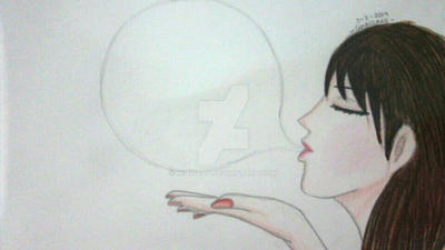 girl with bubble