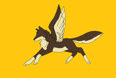 A flying wolf