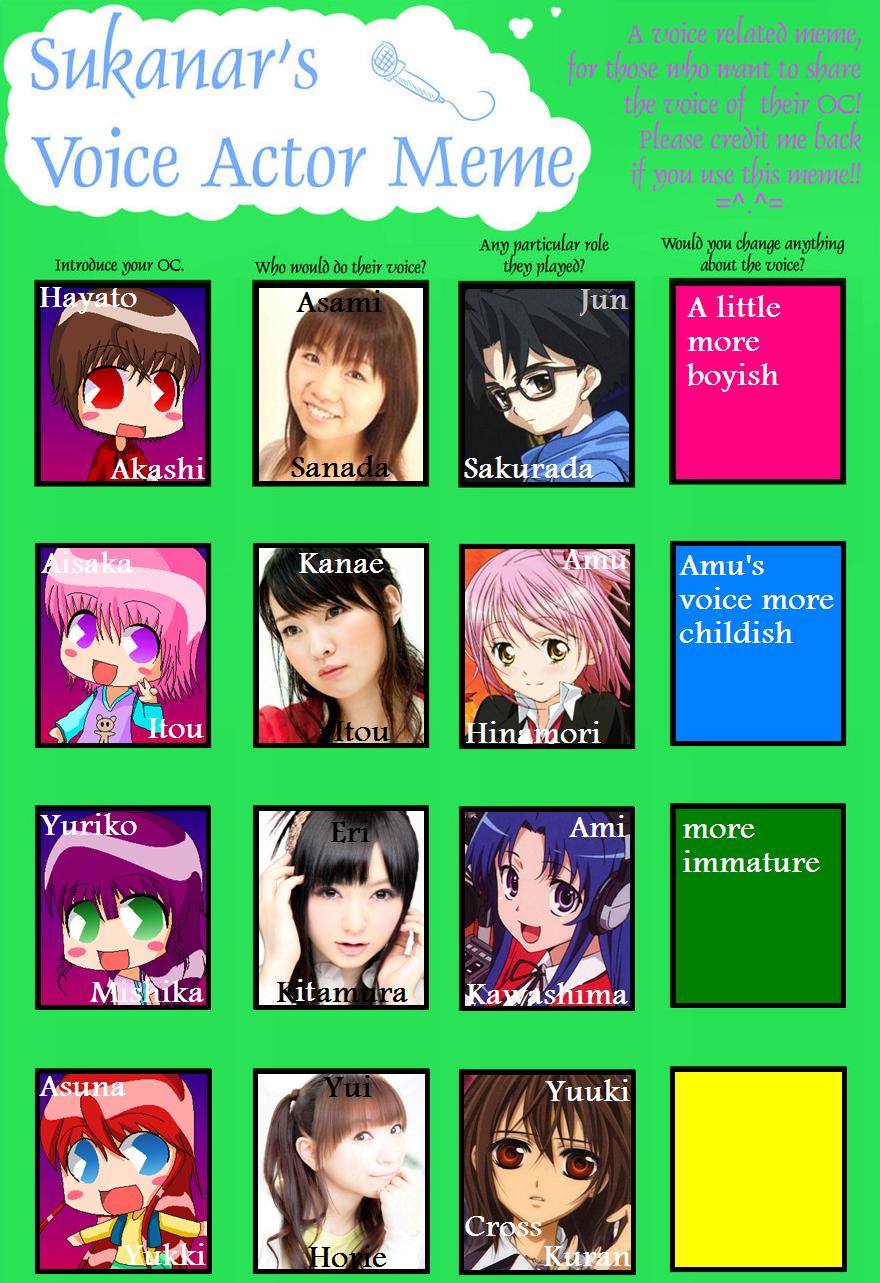 Voice Actor Meme Part 1 By Usaige On Deviantart Voice Actor Meme Part 1 By Usaige On Deviantart