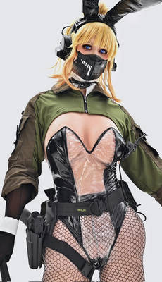 Slutty Bunny Bitch with Gun Taitical Whore