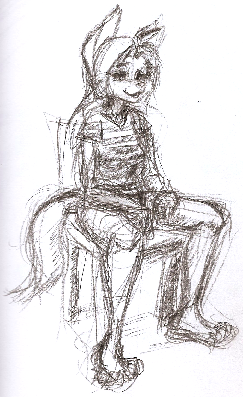 Sitting with a Shirt -Sketch-