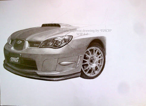 Subaru Impreza drawing WIP 3.0