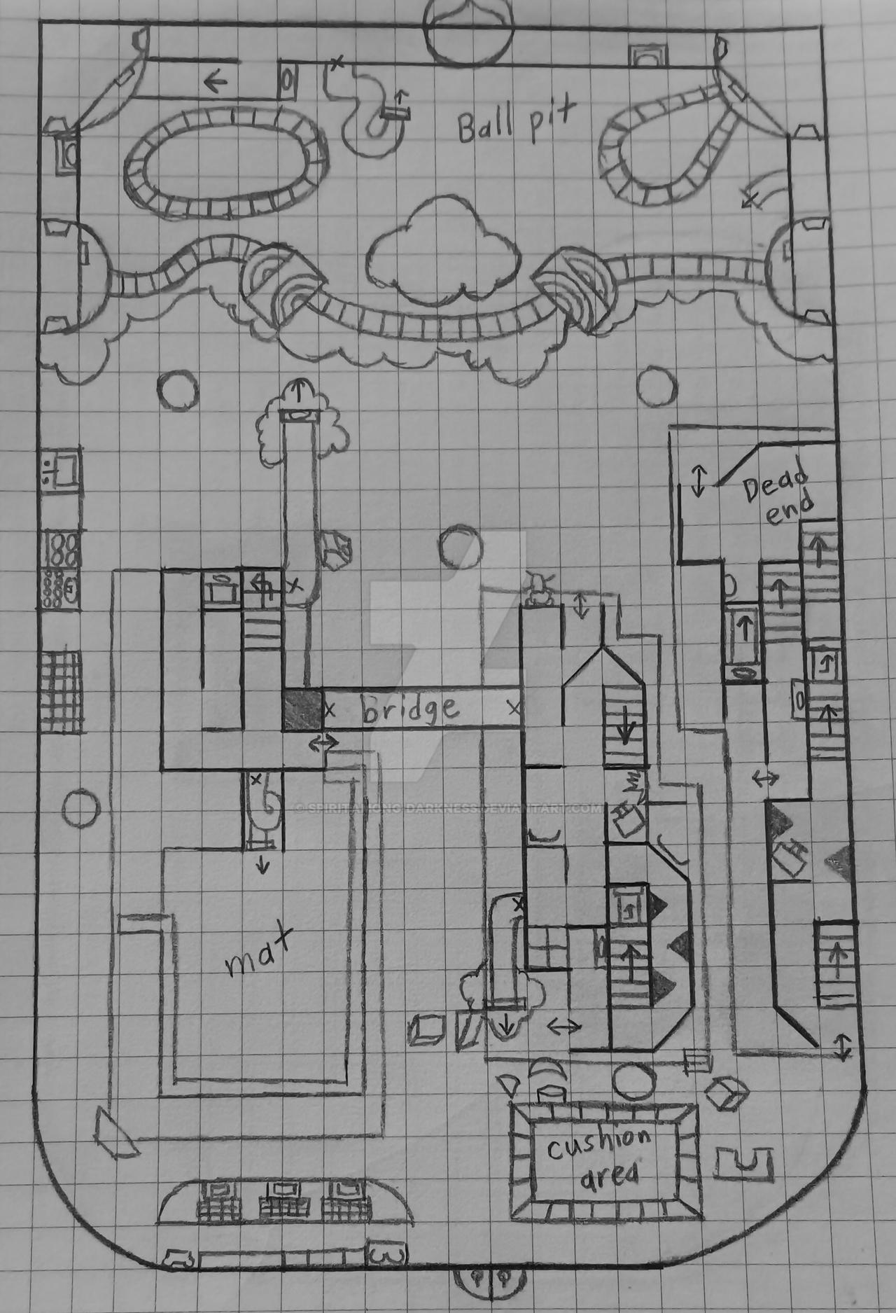 FNAF1 Map Layout - During Gameplay by Sega-HTF