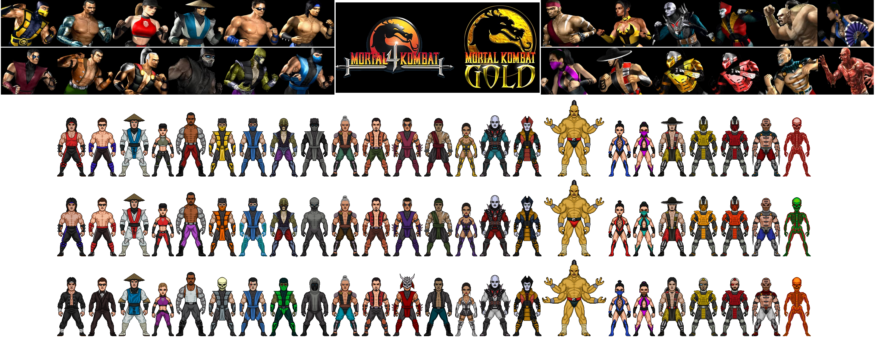 Mortal Kombat 4 All Colors and Costumes by dzgarcia on DeviantArt