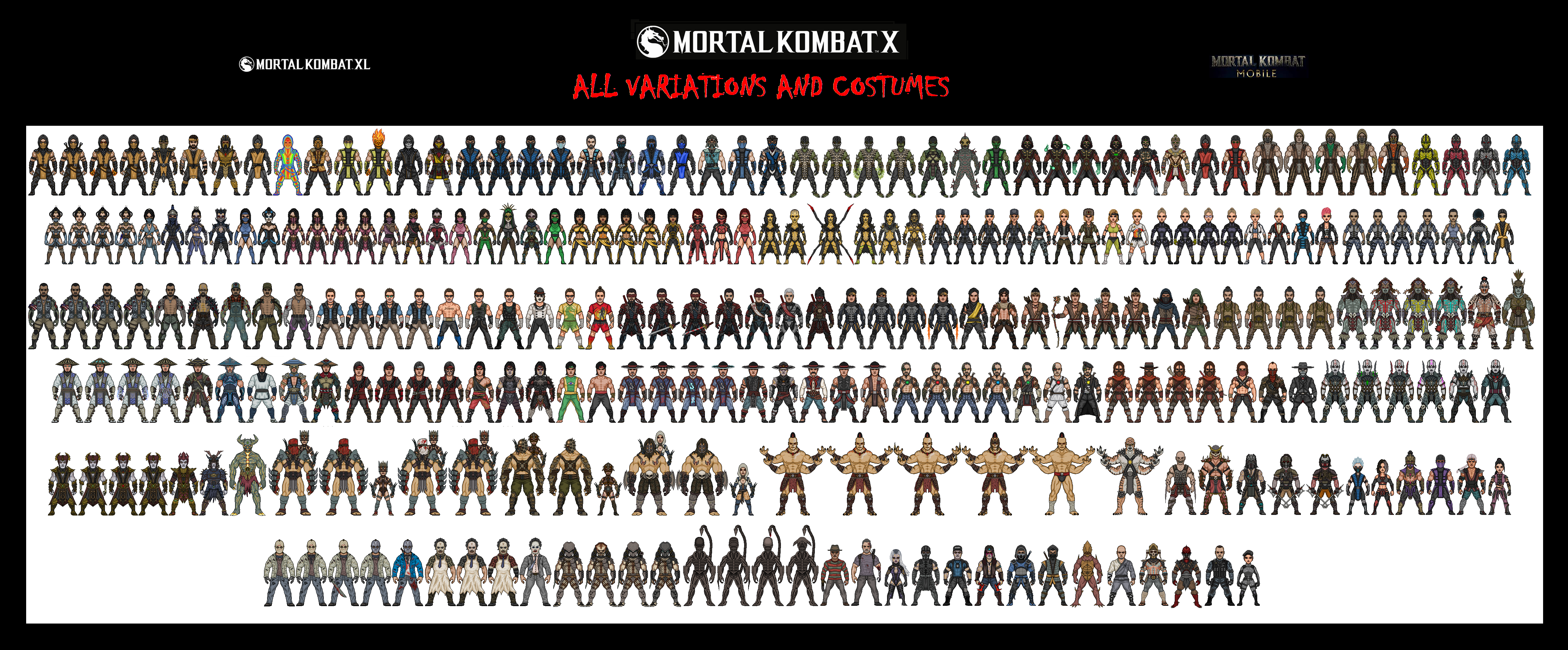 mortal kombat x sub zero variations