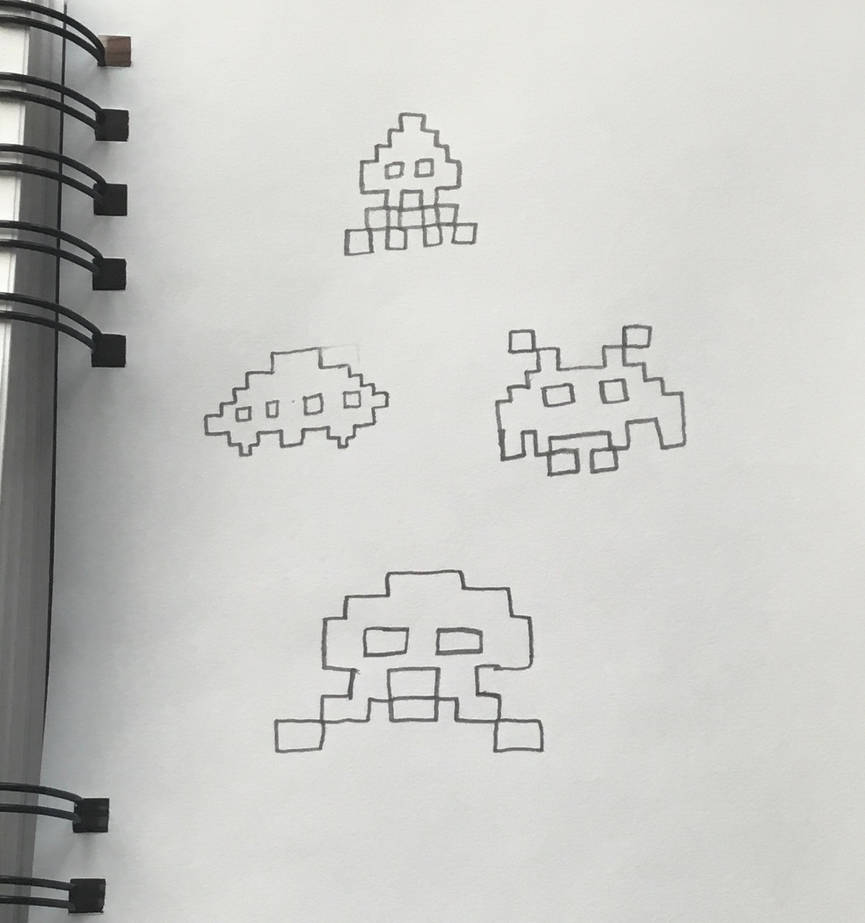Space Invaders Sketch by Sponge555 on DeviantArt