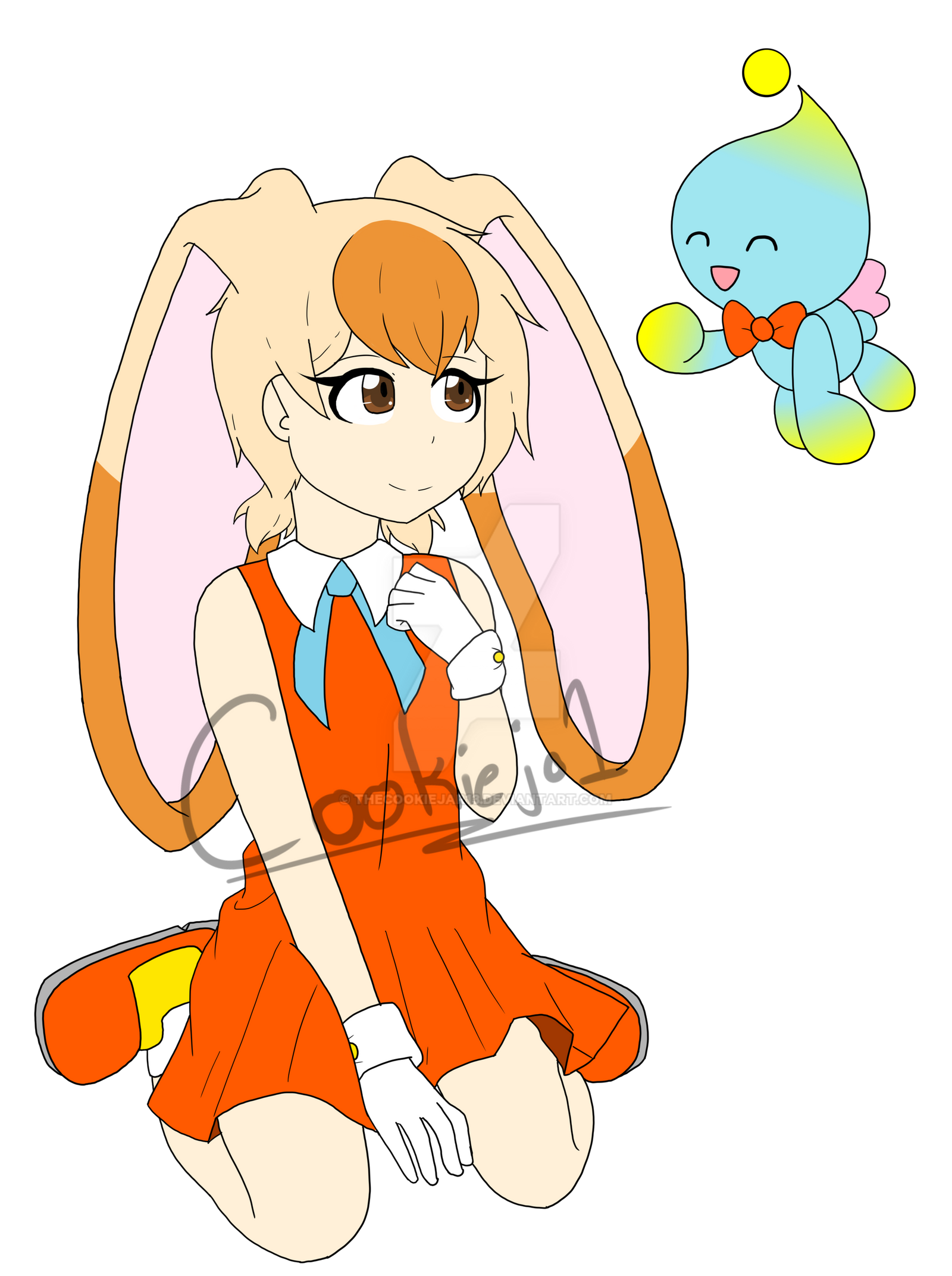 Human! Cream the Rabbit and Cheese by TheCookieJar13 on DeviantArt