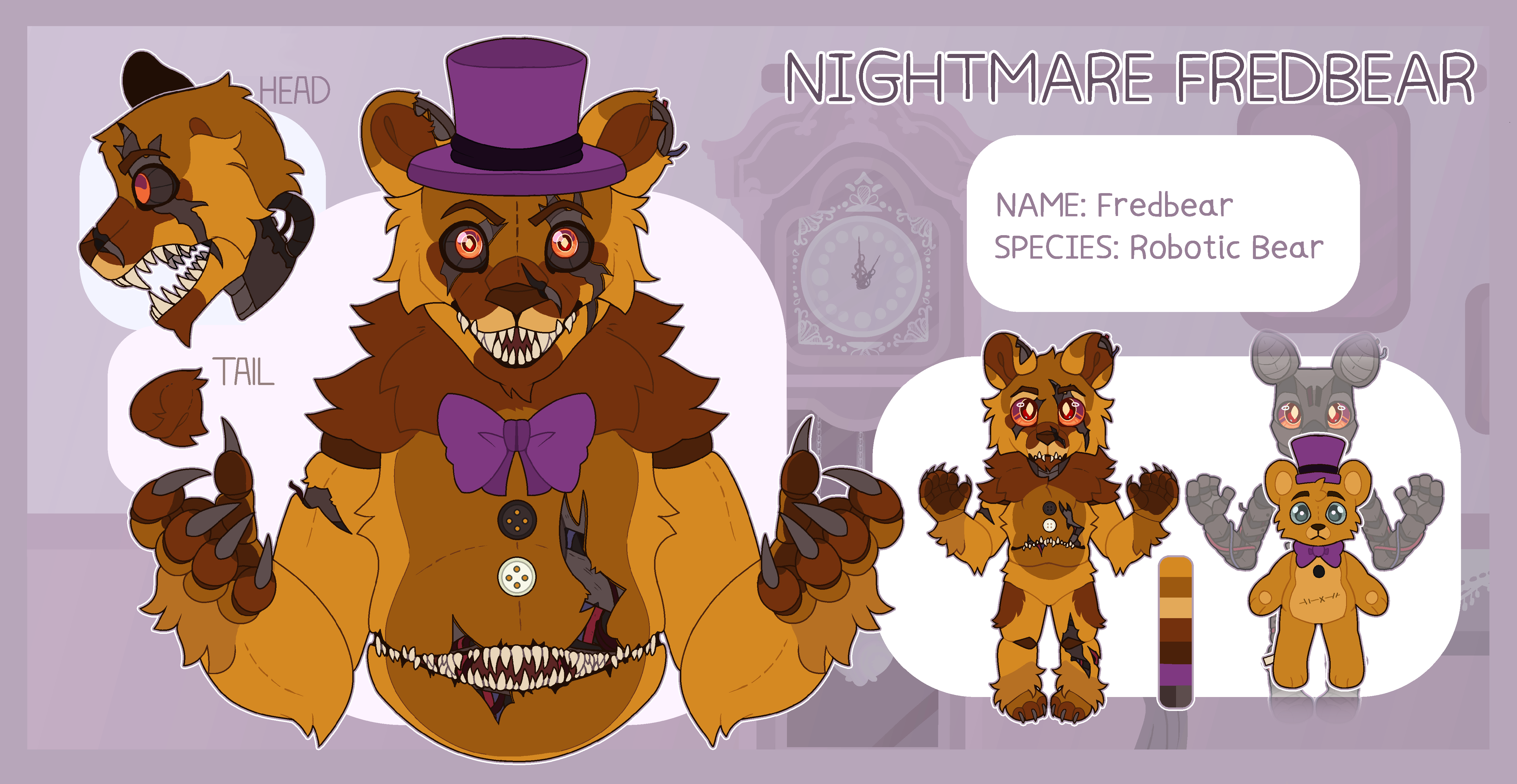 STARMAN — tentative fredbear design, plus a small comparison