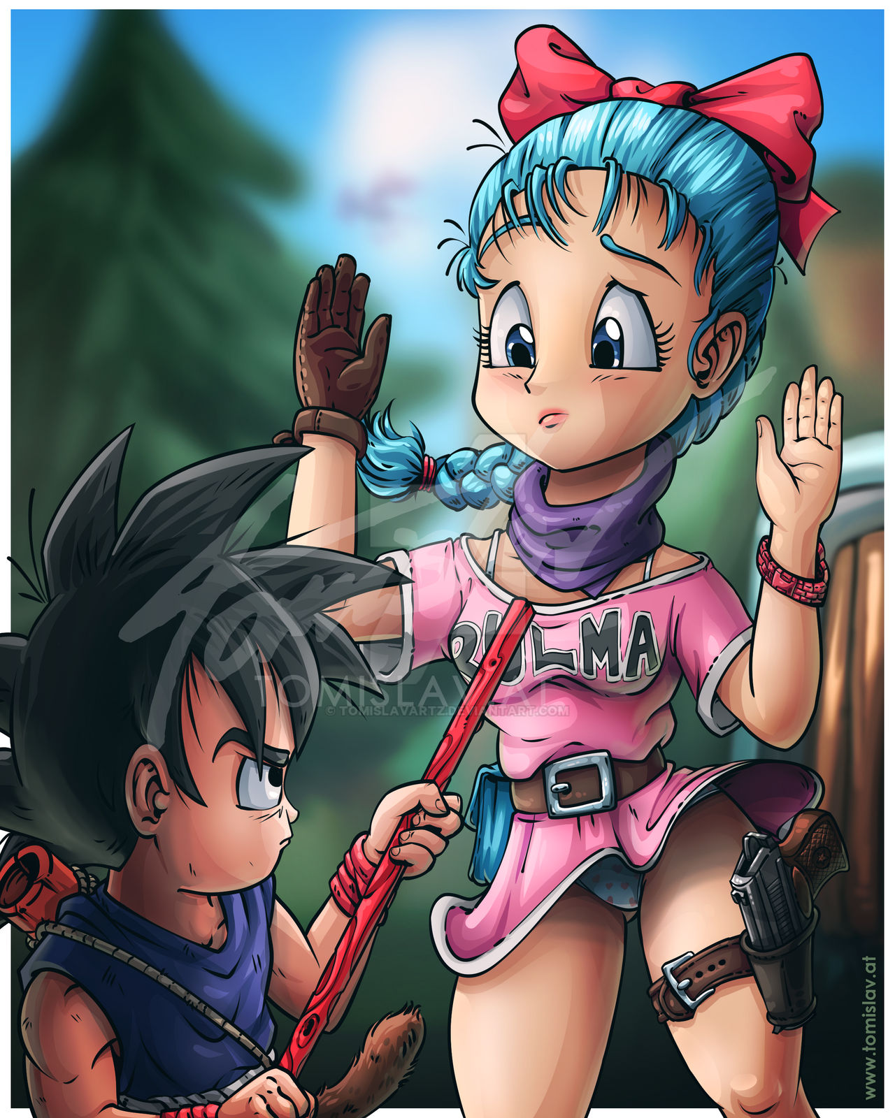 Goku meets Bulma by TomislavArtz on DeviantArt