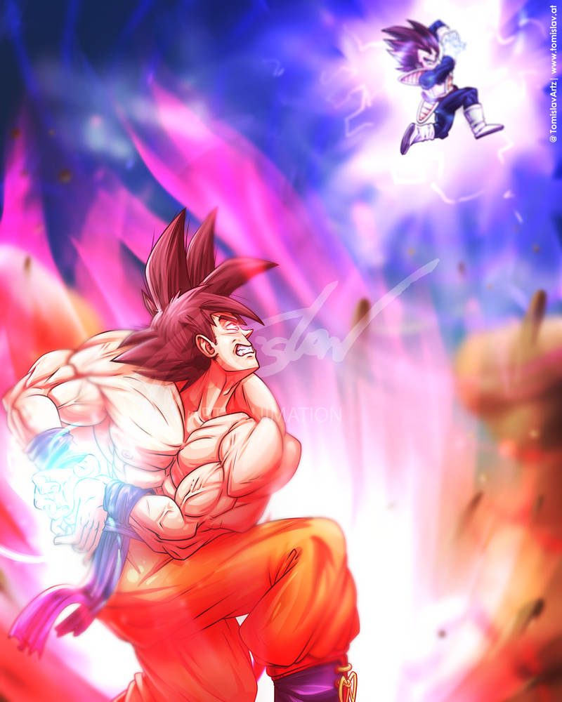 Son Goku vs Vegeta [Dragon Ball Z Fan Art] by TomislavArtz on DeviantArt