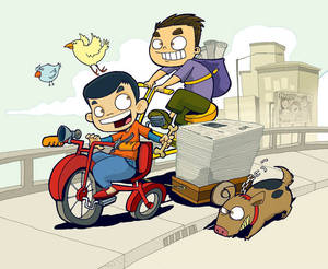 Saranggola illustration - Bike