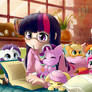 Reading with Twilight Sparkle