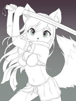Kemono Practice - Fox with Sword