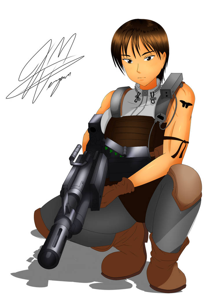 Crouching Soldier girl by JMVergara on DeviantArt