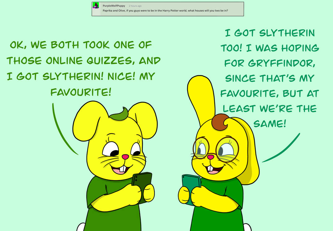 Bunny Q and A: Hogwarts Houses by Katesplace2009 on DeviantArt