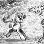 Chalk brush sketch (Twilight and Rainbowdash)