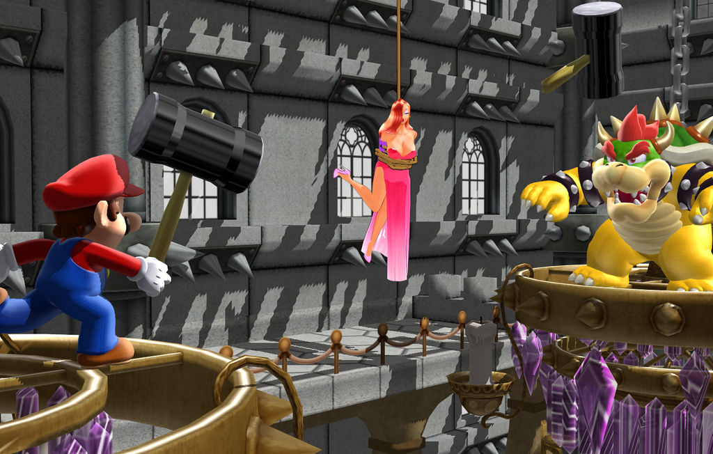 Jessica Rabbit visits the Mushroom Kingdom by crynal on DeviantArt