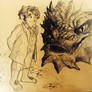 Middle-Earth: Bilbo and Smaug Sketch
