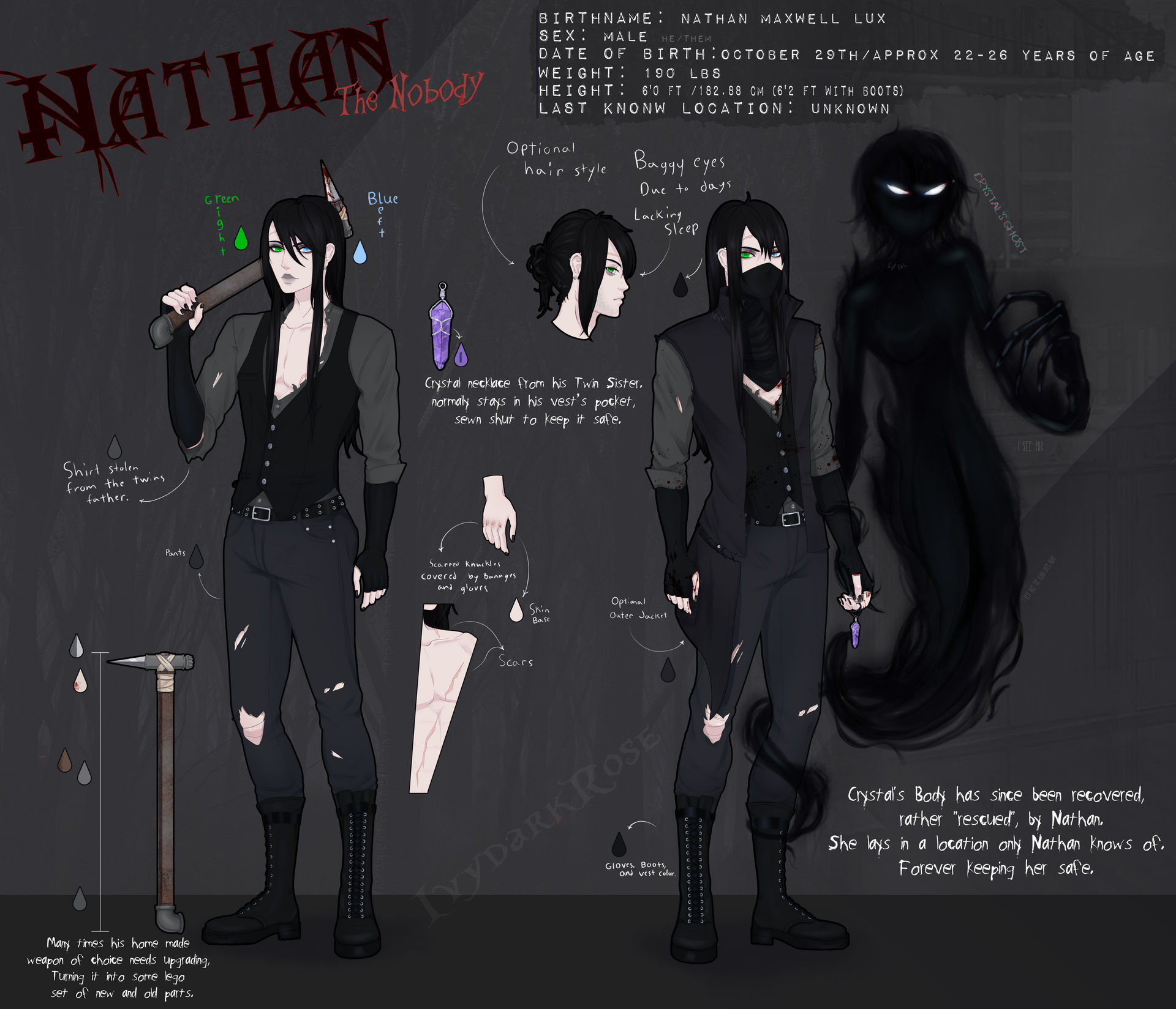 Creepypasta: Nathan the Nobody Ref sheet '22